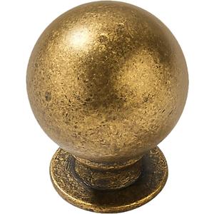 khtmeware 10 Pack 1-1/4 Inch Soild Vintage Antique Brass Cabinet Knobs Large Heavy Duty Ball Kitchen Cabinet Hardware Drawer Knobs Pulls for Drawers.