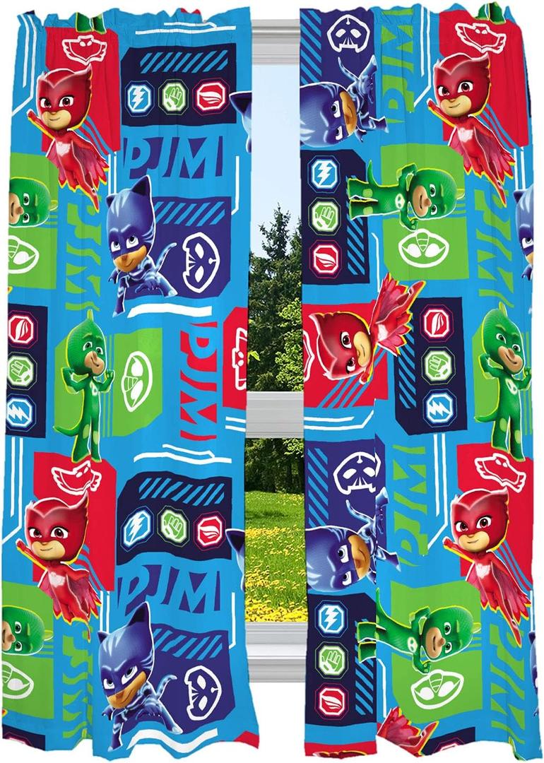 Franco Kids Room Window Curtains Drapes Set, 82 in x 63 in, PJ Masks