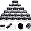 5 Gram Sample Containers with Lids, 11 Count 5ML Sample Jars, Empty Cosmetic Containers with Lids, Small Makeup Travel Containers for Glitter, Lotion, Cream, Beads, with Labels, Mini Spatulas