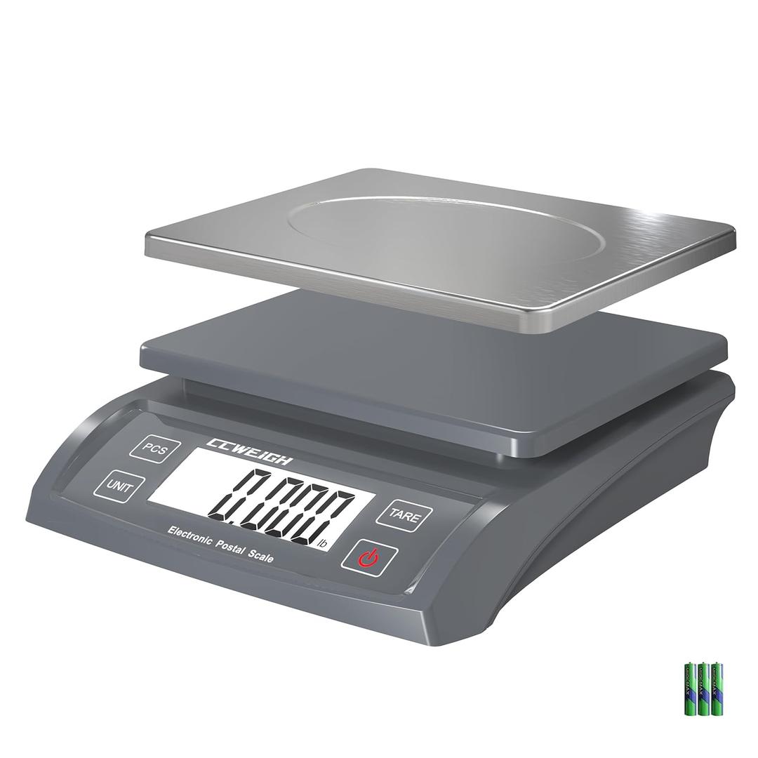 Postal Scale Transport Scale 30kg/1g, 66lb with Battery and Stainless Steel Scale Plate, can be Used in Home Kitchen, Postal, Transport, Parcel, Supermarket with Fruit Scale