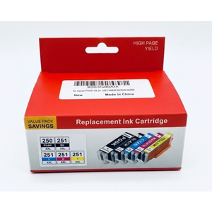 QUEENPRINT PGI-250XL CLI-251XL 5-Pack Compatible Canon pixma Ink Replacement for Canon 250 251 Ink Cartridge to use with PIXMA MX922 MG5520 IX6820 MG6320 MG6620 IP8720