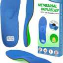 Trustfeet Heavy Duty Support Metatarsal Pain Relief Insoles for Metatarsalgia,Morton's Neuroma,Ball of Foot Pain Relief,Plantar Fasciitis,Arch Support Orthotics Shoe Inserts for Man Women (J(Men's 13-13.5)--315mm, Blue)