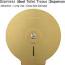 Commercial Jumbo Toilet Paper Dispenser, Wall Mount Stainless Steel 9 Inch Roll Toilet Paper Holder Bath Tissue Dispenser with Lock Key (Gold)