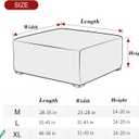 HFCNMY Stretch Square Ottoman Cover - Knitted Jacquard Ottoman Slipcover with Elastic Bottom - Light Gray X-Large