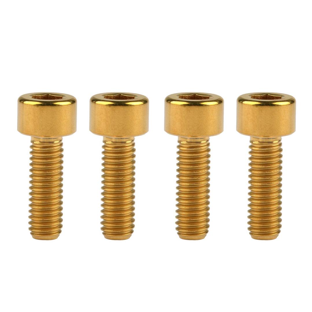 Titanium Ti M6x10 15 18 20 25 30 35 40 45 50 55 60 65mm Socket Allen Hex Bolt Pack of 4 (M6x18mm, Gold)