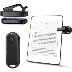 CoBak Remote Control Page Turner for Kindle - World's 1st Single-Clip Controlled Left/Right Flip for Paperwhite Colorsoft Ipad Reading Kobo Comics/Novels Taking Photos Camera Recording Remote Triggers (Dual Button(Backward/Forward ), Black)