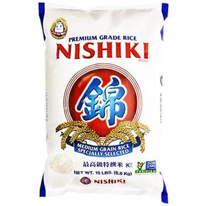 Nishiki Premium Rice, Medium Grain,15 Pound (Pack of 1)