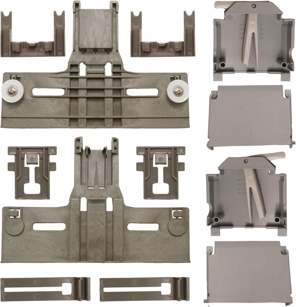 10Pcs WPW10546503 Dishwasher Upper Rack Parts and Dishwasher Adjuster Housing, Replacement for Kenmore 221.4715N710 221.4792N512, Replaces W10320664 W10320665