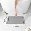 2 x chakme Bathroom Mat Rugs 24x16, Ultra Thin Magic Mat Bath Rug Non Slip Bath Rugs Quick Dry Absorbent Bath Mats for Bathroom Floor, (Grey, 24"x16")