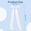 Bride to Be Embroidered Hair Bow, White and Blue Hair Bow, Bachelorette Party Decorations, Elegant Bridal Accessory, Bridesmaid Gift, Wedding Headband, Engagement Gift