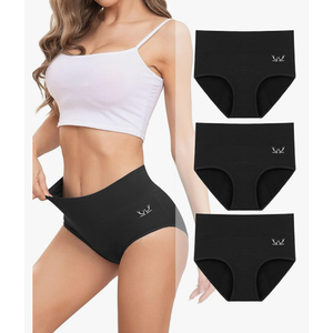 Rdiner Heavy Flow High Absorbency Period Underwear Women, Leakproof Panties Postpartum Menstrual Hipster Briefs Teens 3 Pack Size S