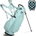 Luxury Womens Golf Bag, PU Leather Golf Stand Bag for Women/Ladies, 14-Way Full-Length Top Dividers, Ultra Lightweight, Large Pockets for Accessories