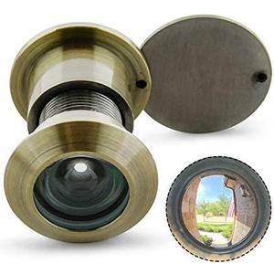 Earl Diamond - Solid Brass Door Viewer Peephole, 220-Degree Security Peephole with Heavy Duty Rotating Privacy Cover for 1-21/32" to 2-1/8" Doors for Home Office Hotel - Antique Bronze Finish