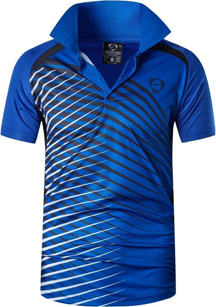 jeansian Men's Short Sleeve Fit Sport Polo Tee Shirts T-Shirts Tshirt Tops Poloshirt Golf Tennis Pickleball LSL195 (XX-Large, Blue)
