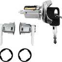 Door Lock Cylinders Set & Ignition Switch with Keys, Compatible With1990-1995 Ford F150/250/350, E150/250/350, Ranger, Bronco & Mercury Grand Marquis Vehicles, Replace OE: C-42-150+DP-42-122