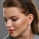 14K Gold Plated Dangle Drop Heart Hoop Earrings for Women Trendy Small White Gold Cute Huggie Earrings Cubic Zirconia Hypoallergenic Pink Red Heart Earrings Gifts for Women