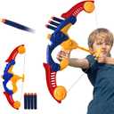 Soft Arrow Bow Set for Kids Beginner, Easy Foam Archery Kit for Starters, with 4 Soft Darts Arrows, Safe Outdoor Indoor Shooting Games Activity for Toddler Boys Girls