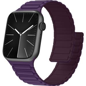 Magnetic Silicone Watch Band Compatible with Apple Watch 44mm 45mm 49mm 46mm 42mm 41mm 40mm 38mm bands Women Men, Soft Sport Strap for iWatch Series11 10 9 8 7 6 5 4,ULTRA3 2,SE3 2 1