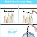 DUCOO 10 PCS Space Saving Hangers, 5-Hole Magic Hangers - Sturdy Plastic Hanger, Closet Organizers for Clothes Storage, College Dorm Essentials, Home Organization (Black)