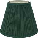 Aspen Creative 33053, Hardback Empire Transitional Spider Lamp Shade, Mushroom Pleated Dark Green, 7" Top x 13" Bottom x 10" Slant