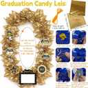 Class of 2026 Graduation Leis with Money Gift Set, 2 pcs Candy Lei Graduation Cash Holder,Personalized Graduation Gifts Money Leis with Photo Frame Congrats Grads Gift Idea for Graduate Party Supplies-Gold Black