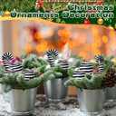 Soulchen 12 Pcs Christmas Candy Cane Ball Decorations - Plush Candy Cane and Hanging Christmas Ball Ornaments, Tree Hanging Decorations for Xmas Tree Home Party Favor Supplies (Black and White)