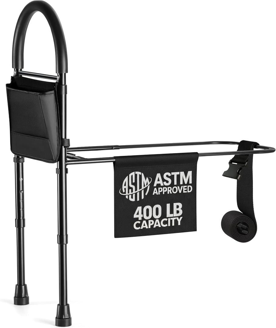 Medical king Bed Rails for Elderly Adults Safety Bed Assist Rails for Seniors with Adjustable Heights ASTM Approved Easy to get in or Out of Bed with Floor Support