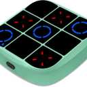 Tic-Tac-Toe Bolt Game, 4-in-1 Handheld Puzzle Games Console, Electronic Tic-Tac-Toe Game for Educational and Memory Growth, Portable Travel Games for Car Ride, Board Games for Kids and Adults (Cyan)