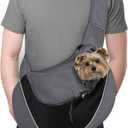 YUDODO Pet Dog Sling Carrier Breathable Mesh Travel Safe Sling Bag Carrier for Dogs Cats, L