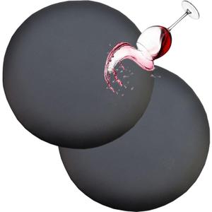 HFCNMY Stool Covers Round, 2 Pack Waterproof PU Round Bar Stool Covers with Elastic Bands Bar Chair Covers Bar Stool Seat Covers Washable Stool Cushion Slipcover for 17-18 Inch Chair(Black)