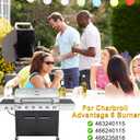 Grill Replacement Parts for Charbroil Advantage 6 Burner 463240115, 466240115, 466235816, Cast Iron Grill Grates, Heat Plates Tents, Burners and Igniters for Char-Broil Advantage 463240115