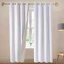 VEVOR Blackout Curtains, 84 Inch Length 2 Panels Set, 52 Inch Wide Each, Thermal Insulated 100% Blackout Light Blocking Drapes, 3-Layer, with Grommets, Curtains for Bedroom Living Room Window, White