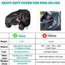Kids Ride On Car Cover,Large Power Wheels Cover Waterproof,Heavy Duty 420D Universal Toy Car Cover for Power Wheels Jeep & Toddler Electric Vehicles,All Season Protection,with 3 Reflective Strips