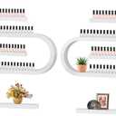 Lorvain 6PS Metal Wall Mounted Nail Polish Storage Racks, White Display Rack U Shape Cosmetic Display Case Lipstick Perfume Wall Shelf Essential Oil Organizer for Nail Polish Bottles Spa Nail Salon