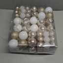 100-Pack Various Shatterproof Christmas Balls, Christmas Decorative Ball Ornaments for Xmas Tree- Champagne Gold