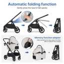 X-5 Luxury Pet Stroller for Medium Dog Up to 55 lbs or 2 Small Dogs Cats, 3-in-1 Detachable Carrier & Car Seat, One-Touch Folding, Adjustable Handle, All-Terrain Wheels (Gray)