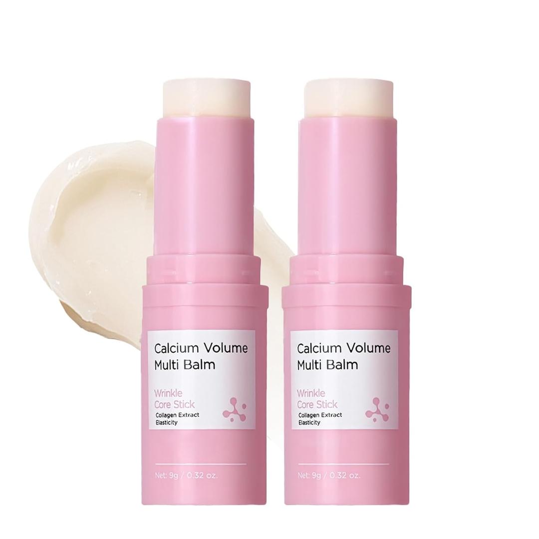 2 Pcs Hydrating Multi Eye Balm Stick, Wrinkle Repair Bounce Moisturizing Multi Balm Stick All-in-One Collagen Stick Hydrating Lip Balm Eye Cream Face Neck Moisture Balm Skin Care