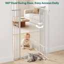 53in Extra Tall Cat Gate for Doorway, 29.5-40.6in Auto Close Pet Gate-White, 53" Tall, 29.5-40.6" Wide