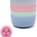Elk and Friends Kids Porcelain Bowl Silicone Suction Sleeves | Microwave & Dishwasher Safe (Blush/MistyBlue/Lilac/Sage)