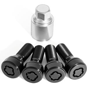 5Pcs Wheel Lock Lug Nuts Anti-Theft Bolts Compatible with BMW M14x1.25 Fit 228i 328d 328i 335i 428i 435i 528i 535d 535i 650i X1 X2 X3 X4 X5 X6 X7 Z4 M2 M3 M4 with Wheel Lock Key Replace 36136792851