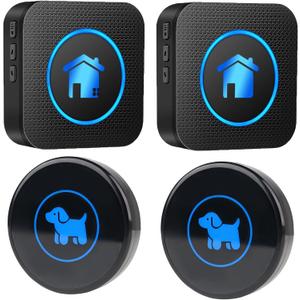 Dog Door Bell 2026 Enhanced Touch, Wireless Doggie Doorbell for Potty Training to Go Outside, IP65 Waterproof, 1000ft Range, 55 Melodies, 5 Modes & Adjustable Volume, 2 Receivers+2Buttons