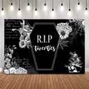 RIP Twenties Birthday Backdrop Death to My 20s Photo Background Black Funeral for My Youth Birthday Party Decoration Banner