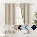 NICETOWN Taupe 100% Blackout Linen Curtains 63 inch Long Burg, Farmhouse Thick Completely Blackout Window Treatment Panels Thermal Insulated Drapes for Cupboard (1 Pair, 42" Width Each Panel) (42"W x 63"L (Pack of 2))