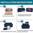 Turquoize 3 Piece Sofa Covers for 2 Cushion Couch Sofa Slipcover Soft Couch Cover for Dogs-Washable Sofa Furniture Covers with 2 Individual Cushion Covers, (2 Cushion Sofa, Navy)