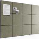 Bumusty Large Cork Board 48" x 36" Alternative - 12 Pack Felt Wall Tiles with 70 Safe Removable Adhesive Tabs, 30 Pushpins, Cork Boards for Walls Pin Board Bulletin Board Office Decor (Earth Brown)