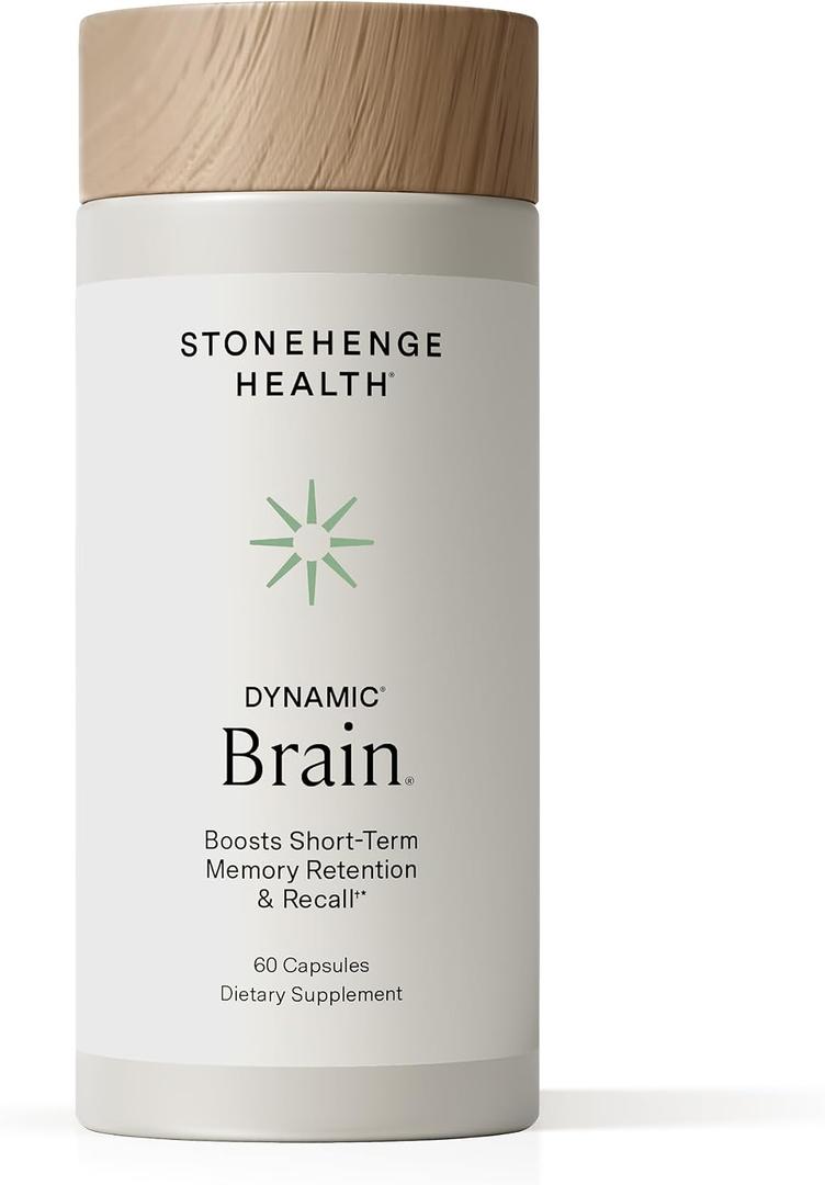 Stonehenge Health Dynamic Brain BacoMind Bacopa Nootropic Formula Memory, Recall & Retention, Phosphatidylserine, Huperzine A, DHA & Choline 40 Brain-Boosting Ingredients Non-GMO, 60 Caps