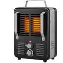 Comfort Zone Electric Portable Milkhouse Style Utility Space Heater with Adjustable Thermostat, Overheat Protection, and Safety Tip-Over Switch, Ideal for Garage or Greenhouse, 1,500W, CZ798BK