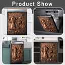 3D Copper Relief Coffee Kitchen Decor Dishwasher Magnet Panel Cover, Coffee Beans Decor Magnetic Refrigerator Sticker, Coffee Machine Fridge Magnets Cover (Vinyl 23" x 26" Magnetic)