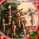 Soaoo 6 Pcs 6.3 Inch Mexican Colors Mercury Glass Finial Christmas Ornaments Hanging Christmas Finials Glass Ornaments Assorted Mercury Decor for Xmas Tree Vintage Holiday Decoration(Classic)