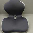 Ergonomic L-Shaped Memory Foam Seat Cushion with Lumbar Support, Designed to Help Relieve Tailbone, Coccyx & Lower Back Pain for Office,Truck, Car & Travel (Grey)